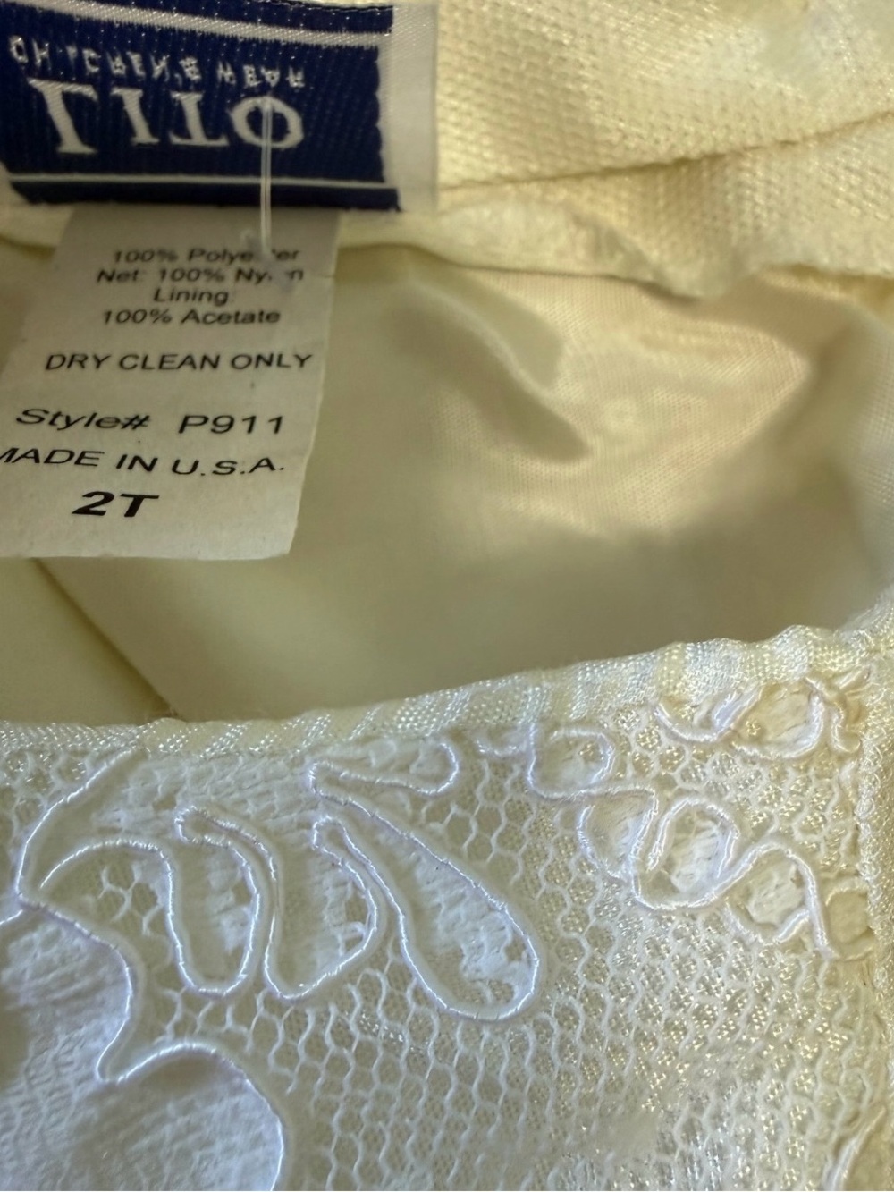 Vtg NWT New Lito 2T Dress White Ruffled Pageant, Flower Girl Sz 2T - Picture 7 of 8